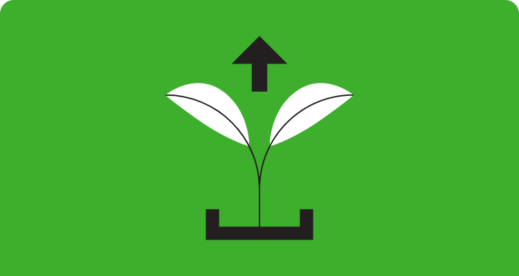 An illustration of an early crop with an up-pointing arrow.